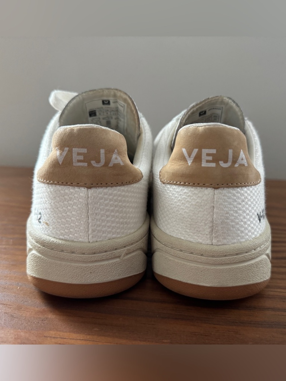 Veja V-12 B Mesh White Desert Mesh and Suede Sneakers - Picture 7 of 10